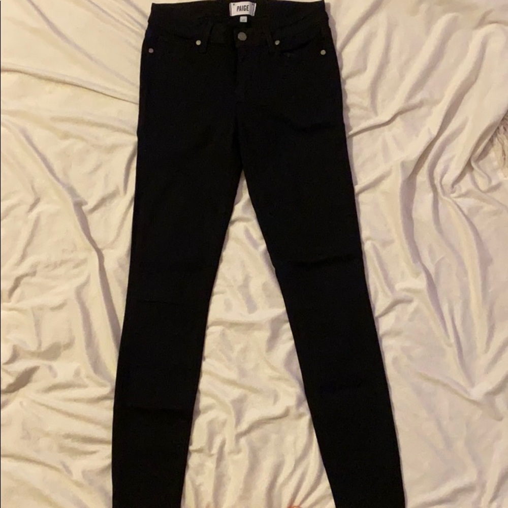 Paige skinny black jeans. Size 27